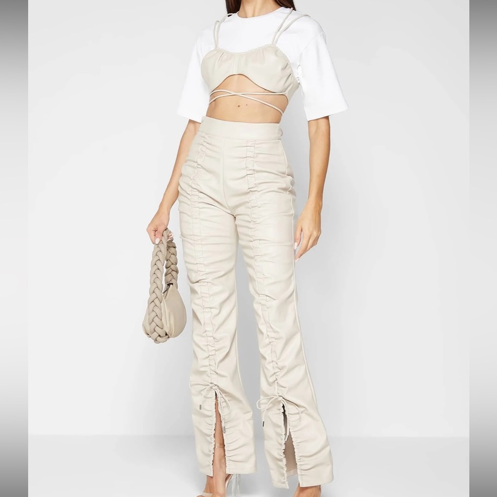 Maniere De Voir two piece set-leather pants with matching top